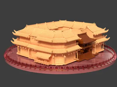Chinese wooden ancient house 3D model
