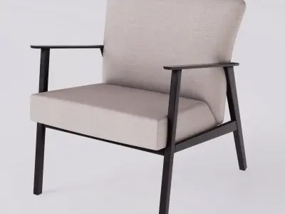 Modern Fabric Armchair- Low-Poly-HQ Low-poly 3D model