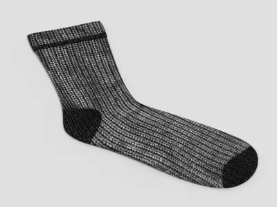 Winter Sock - Realistic and Universal Knit Footwear 3D model