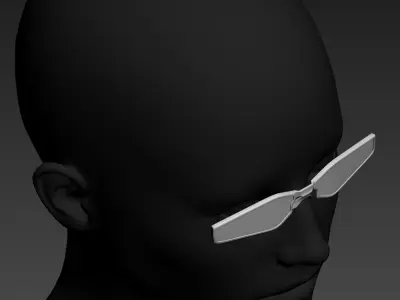 HighPoly Glasses or Sunglasses without temples 3D model