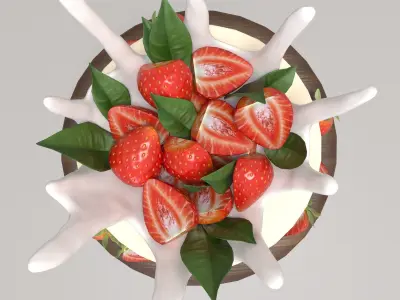 Set of four cakes 3D Model Collection