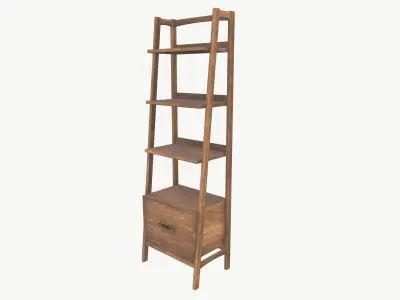 Book shelf Low-poly 3D model