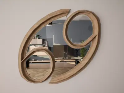 Cancer Star Sign Mirror Low-poly 3D model