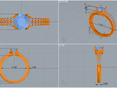 ring code 195 3D print model