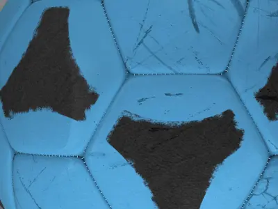 Soccerball blue black Low-poly 3D model