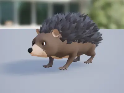 Cartoon small animals pack Low-poly 3D model