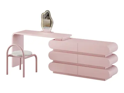 Modern Extendable Storage Vanity Table 3D model