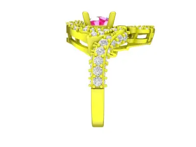 A6994 Diamond Phoenix Women Ring 3D Print 3D print model