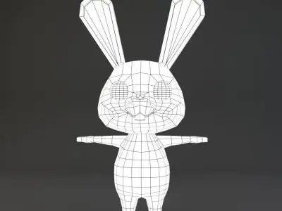 Cartoon Rabbit Low-poly 3D model