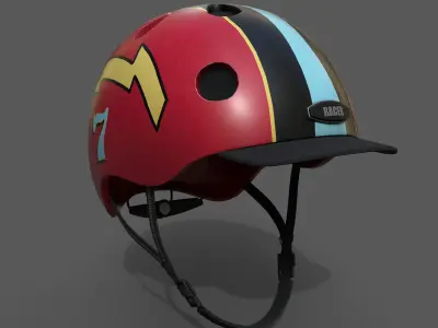 Helmet sport scifi human 3d low poly bike low poly  Low-poly 3D model