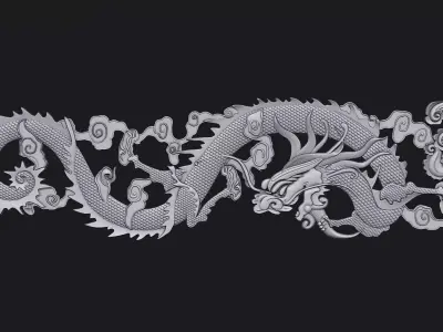 Dragon bas-relief 3D print model