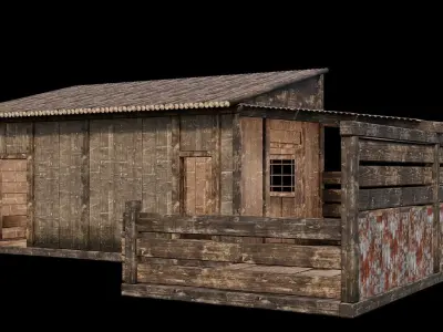 Medieval Houses 69- 4K Textures Game Ready Low-poly 3D model