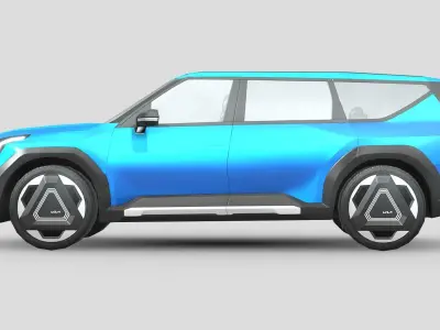 Kia EV9 GT-Line Low-poly 3D model