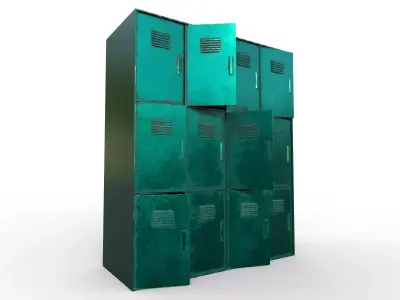 Steel cabinet Low-poly 3D model