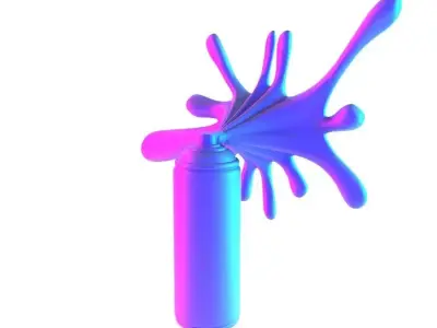 Graffiti Spray Splash Melt toy 3D print model