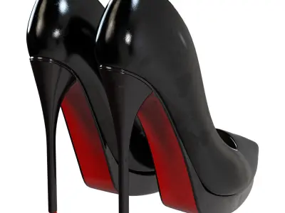 Heels Woman Shoes Low-poly 3D model