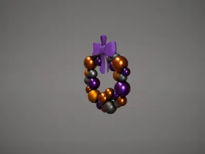 Halloween Bauble Wreath Low-poly 3D model