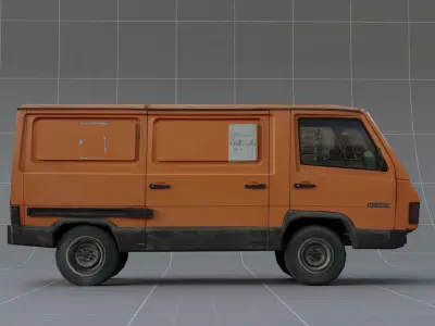 Orange car  Low-poly 3D model