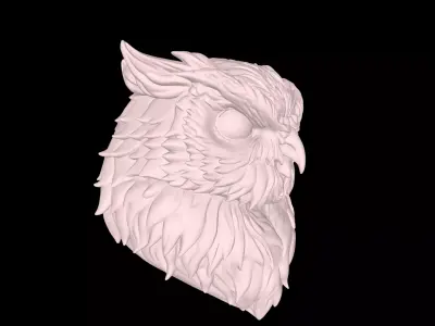 Owl Head 3D Model for Jewelry Pendant Design 3D print model