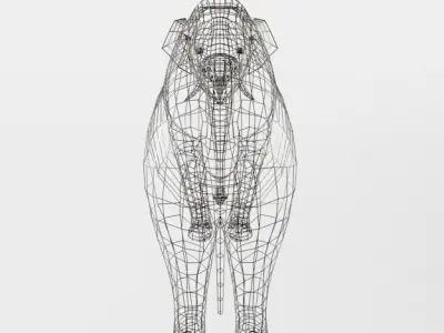 Elephant Low-poly 3D model 2