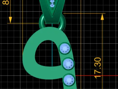 abstract pendant number 9 3D print model