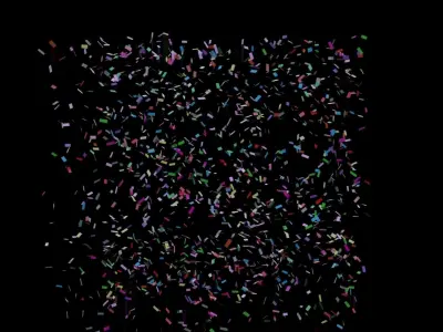 Confetti 10 Animations Low-poly 3D model