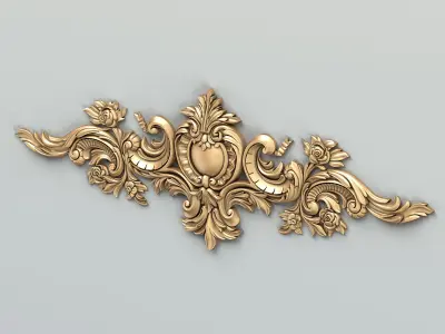 Carved decor horizontal 036 3D model