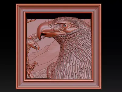 American Eagle 3D Relief Model - STL - OBJ - ZTL 3D print model
