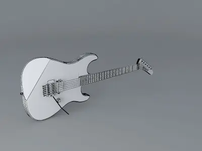White Kramer Baretta guitar Free 3D model