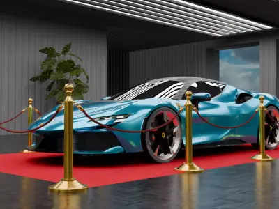 car exhibition hall showroom 3D model