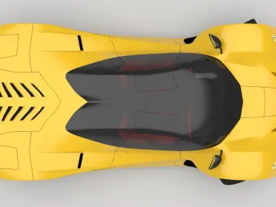 Supercar Prototype P01 Low-poly 3D model