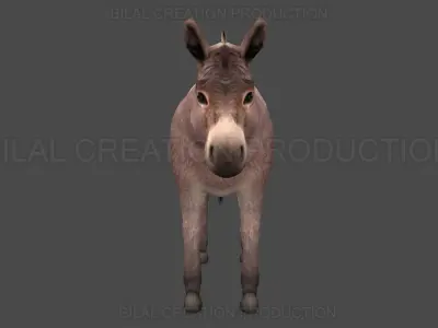 Donkey Animated Low-poly 3D model
