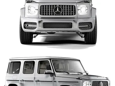 Mercedes AMG G63  LowPoly 3D Model Game Ready PBR  FBX OBJ Low-poly 3D model