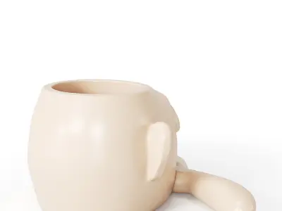 Abstract Figure Statue Pot 1 3D model
