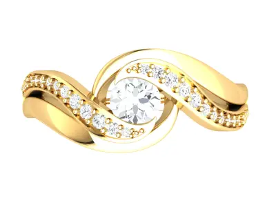 Elegant Fusion Wear Solitaire Ring 3D print model