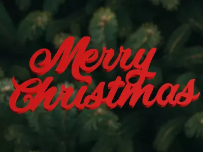 Merry Christmas - 3D printable text - 3D model 3D print model