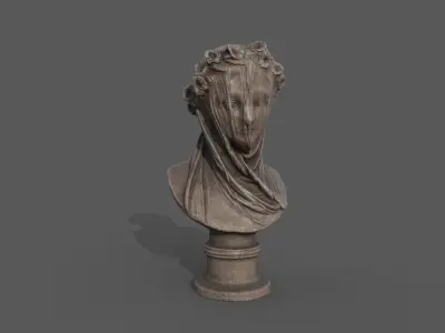 the Veiled Lady bust  Low-poly 3D model