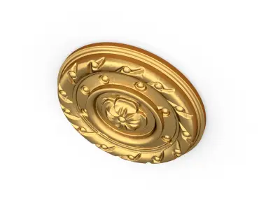 Classic round decor ornament carved 18  3D model