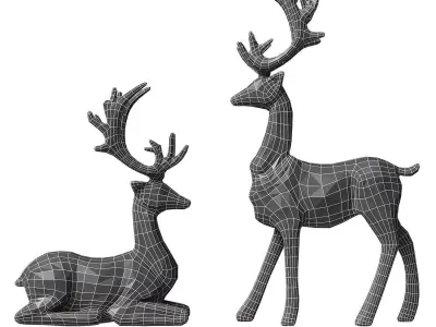deer sculptures 3D model