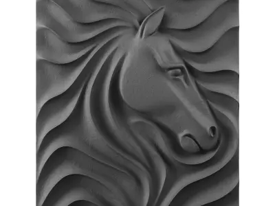 Decorative Relief v1 - Horse 3D model