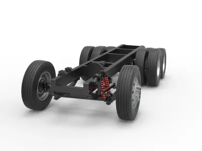 Chassis of Vintage GATR Racing Semi truck V3 Scale 1 to 25 3D print model