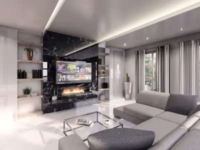 Nero Living Room Interior Design  Free 3D model
