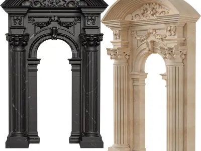 Classical Architectural Columns -Arches and Decorative Pillars Low-poly 3D model