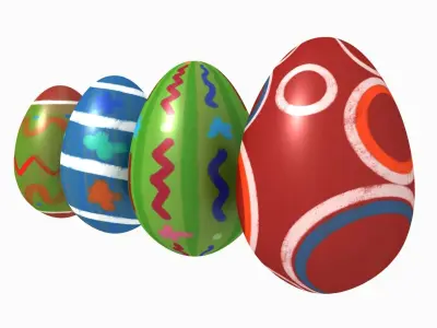 Easter Eggs kit - volume 3 Low-poly 3D model