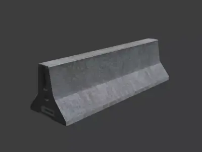 Concrete barrier Free low-poly 3D model