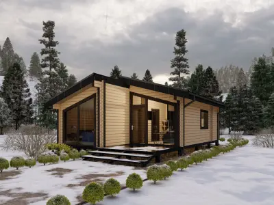3D model of a wooden house 3D model 6