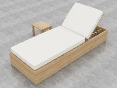 Lounge Chair Pool 3D model