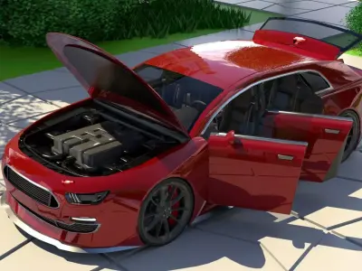 Generic Small 4 Door Hatchback With Sport Package Low-poly 3D model