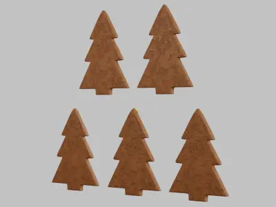 Gingerbread Christmas Cookie 3 - Christmas Tree 3D model