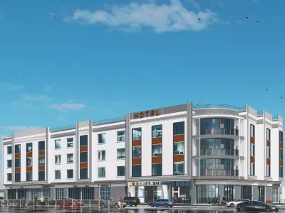 Modern 4 Story Hotel Building I Revit-FBX-DWG-HQuality Renders I 3D model